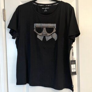 New Womens Karl Lagerfeld Short Sleeve Tee